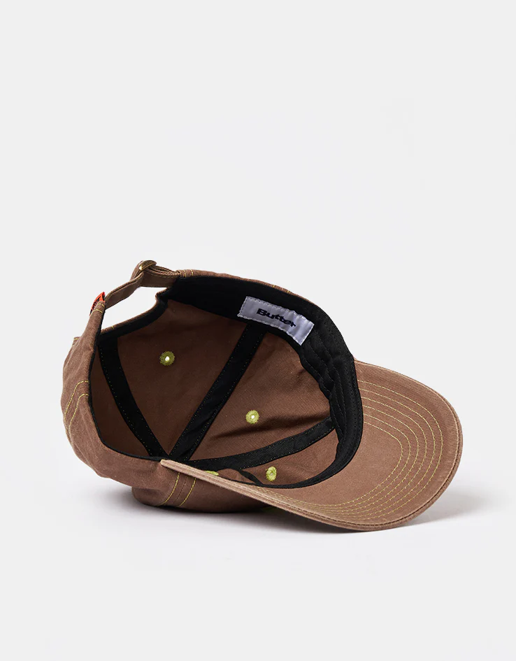 Butter Goods Rounded Logo 6 Panel Cap - Washed Pecan - Image 5