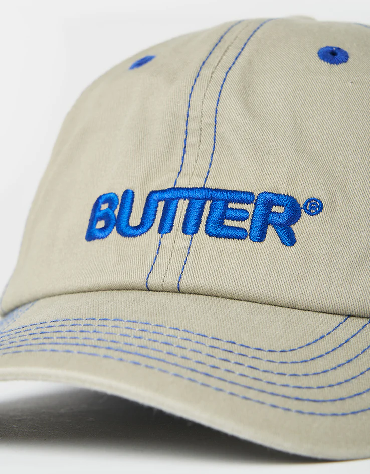 Butter Goods Rounded Logo 6 Panel Cap - Washed Sand - Image 2