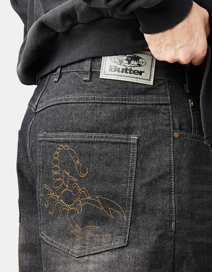 Butter Goods Scorpion Stitch Denim Jeans - Slub Black - Image 6