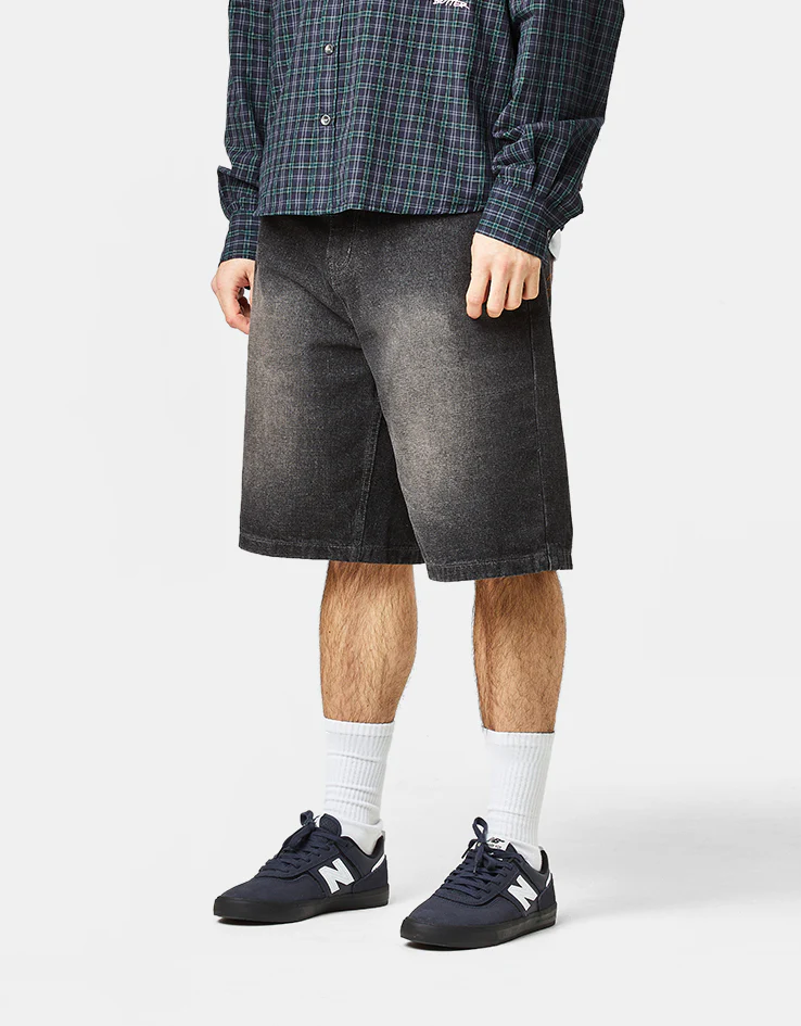 Butter Goods Scorpion Stitch Denim Shorts - Slub Black - Image 2