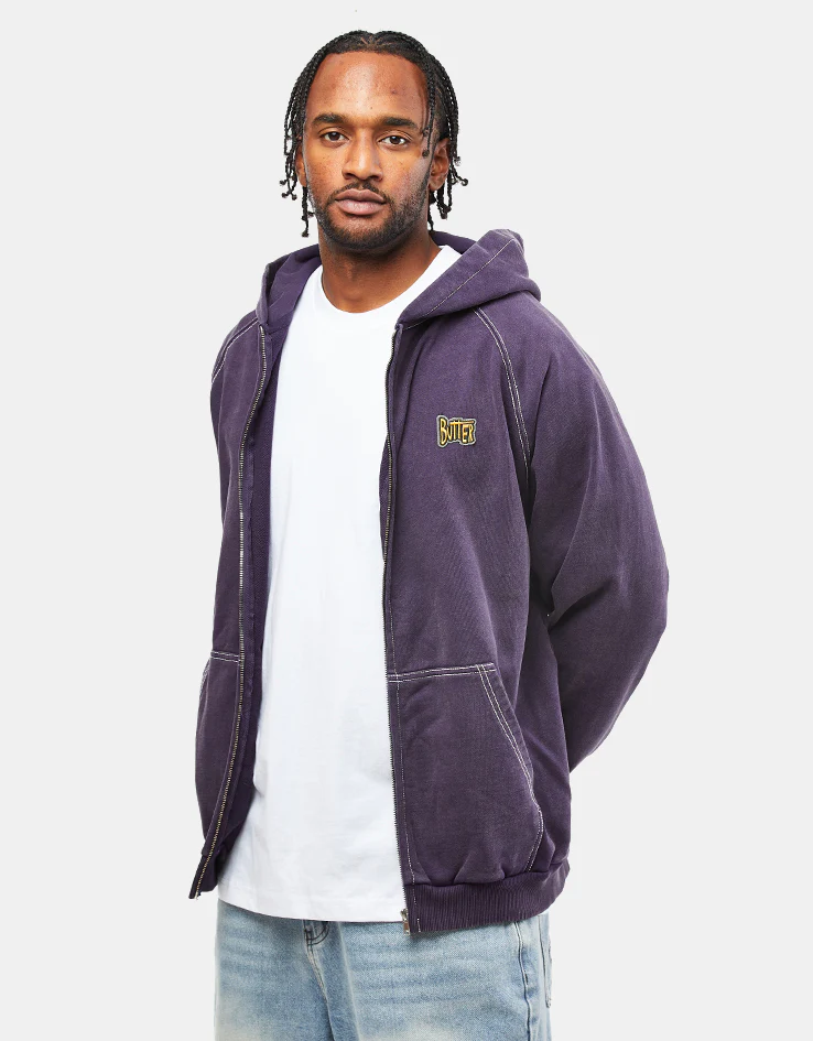 Butter Goods Sketch Zip-Thru Hoodie - Eggplant - Image 4