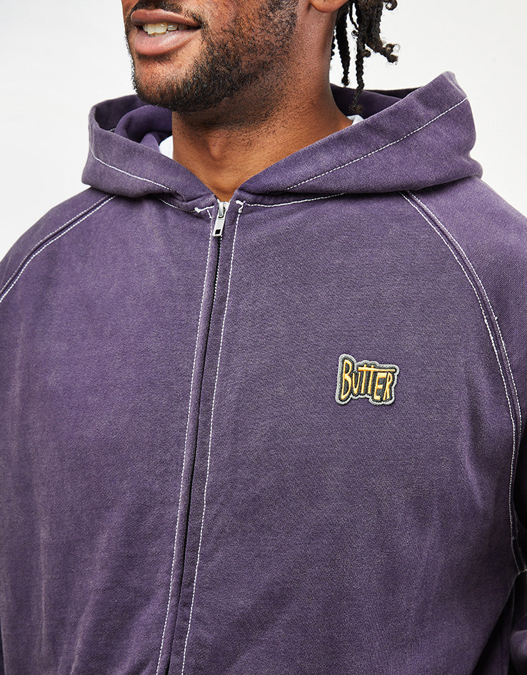 Butter Goods Sketch Zip-Thru Hoodie - Eggplant - Image 5