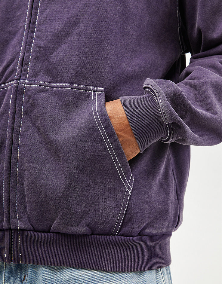 Butter Goods Sketch Zip-Thru Hoodie - Eggplant - Image 6