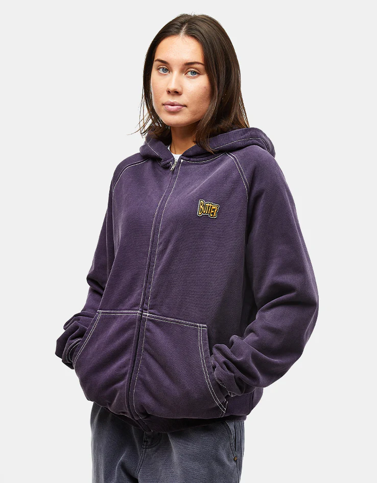 Butter Goods Sketch Zip-Thru Hoodie - Eggplant - Image 7