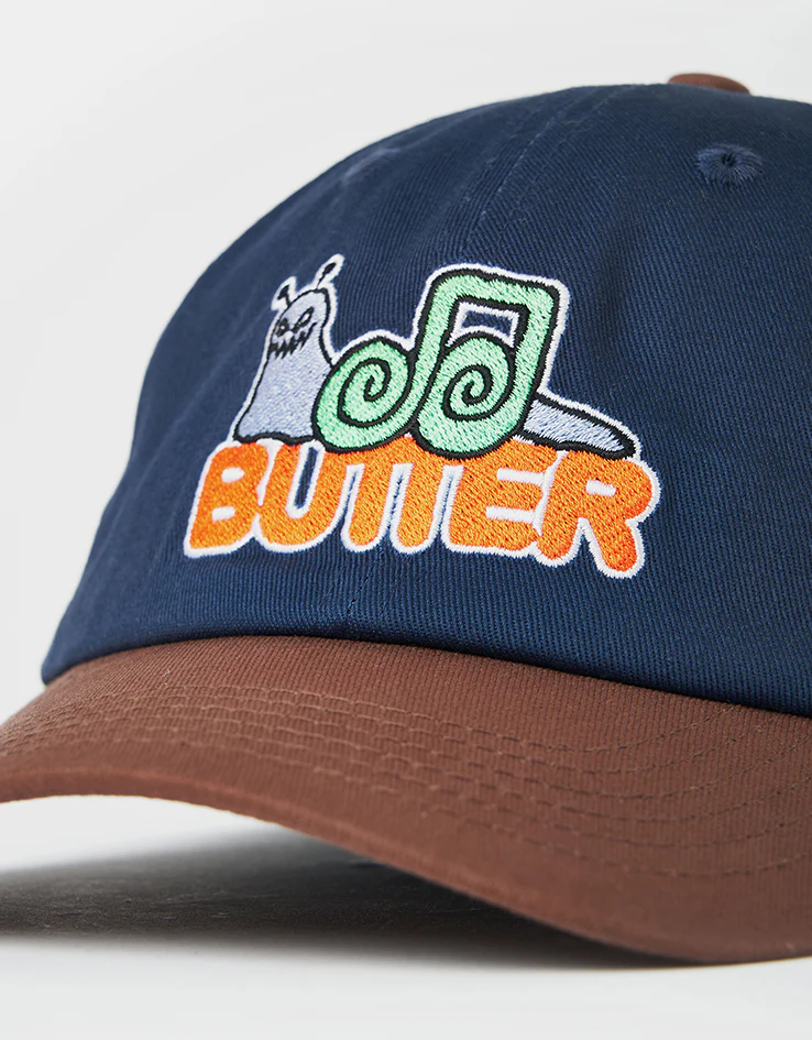 Butter Goods Snail 6 Panel Cap - Navy/Walnut - Image 2