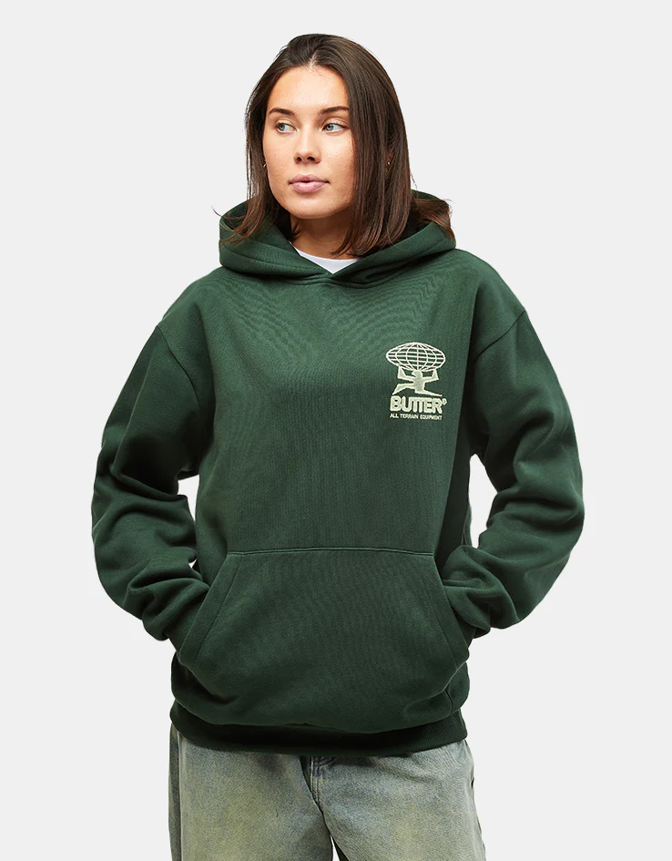 Butter Goods Terrain Pullover Hoodie - Dark Green - Image 7