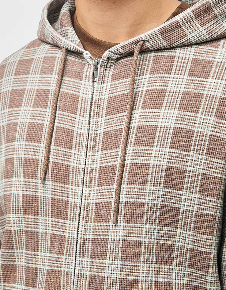 Butter Goods Waffle Zip-Thru Hoodie - Plaid - Image 4