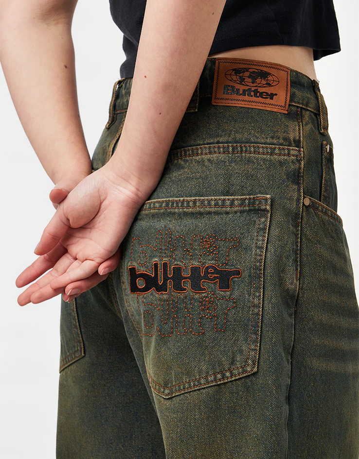 Butter Goods Warped Denim Jeans - Dirty Wash Indigo - Image 13