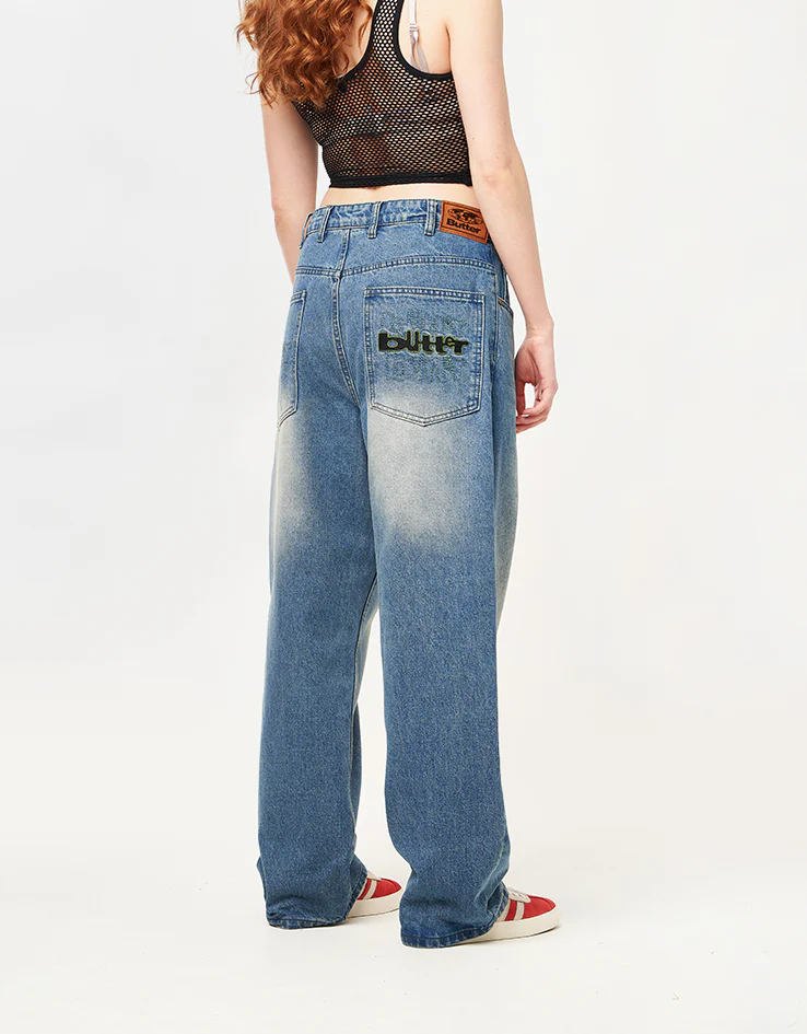 Butter Goods Warped Denim Jeans - Washed Mid Blue - Image 10