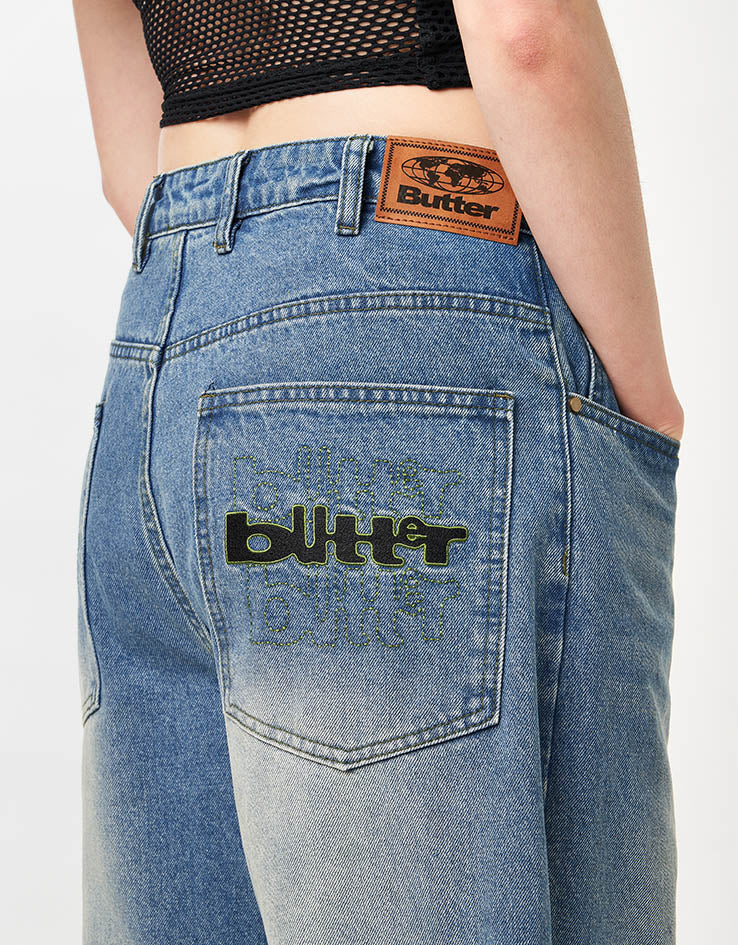 Butter Goods Warped Denim Jeans - Washed Mid Blue - Image 12