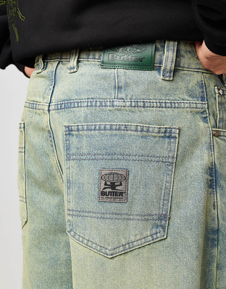Butter Goods Wide Cut Denim Jeans - Tinted Blue Wash - Image 4