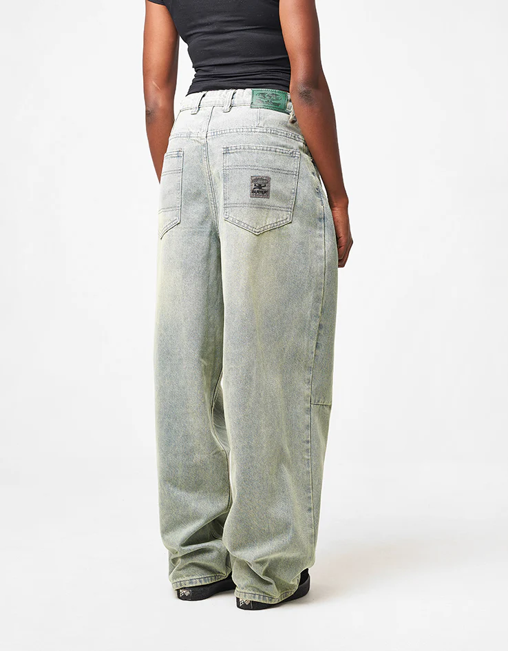 Butter Goods Wide Cut Denim Jeans - Tinted Blue Wash - Image 9