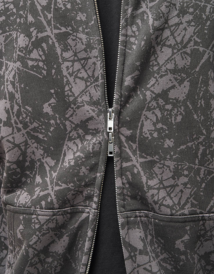 Butter Goods Woods Camo Zip-Thru Hoodie - Washed Black - Image 5