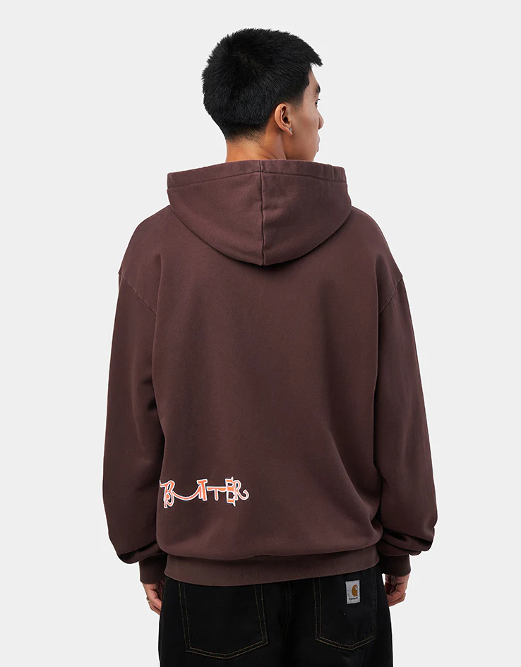 Butter Goods x Madlib Beat Konducta Zip-Thru Hoodie - Washed Chestnut - Image 3