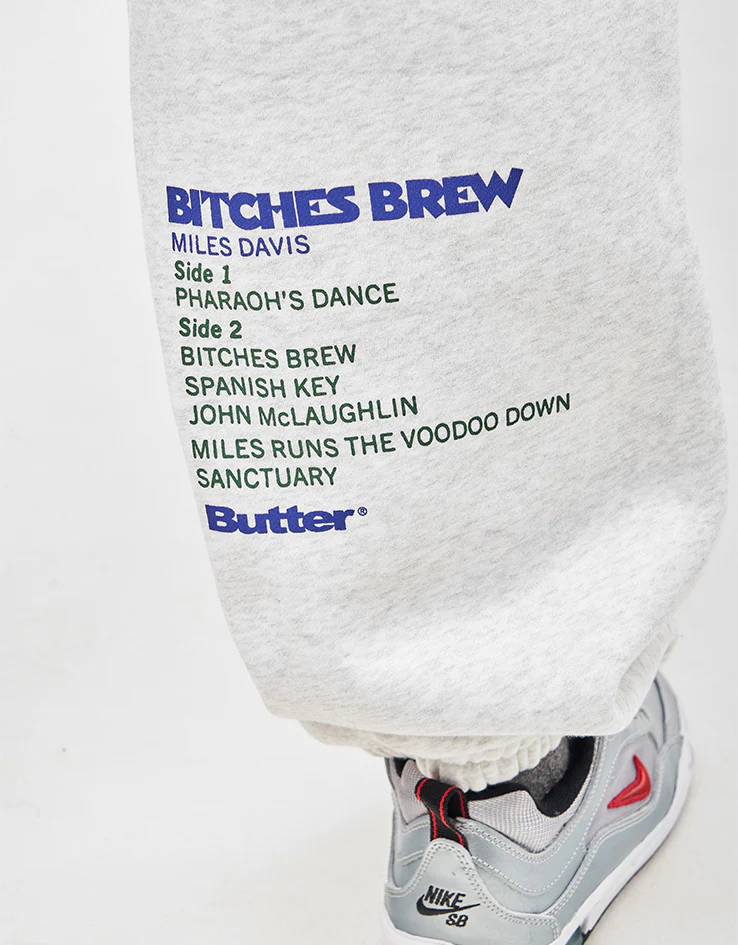 Butter Goods x Miles Davis Bitches Brew Sweatpants - Ash - Image 5