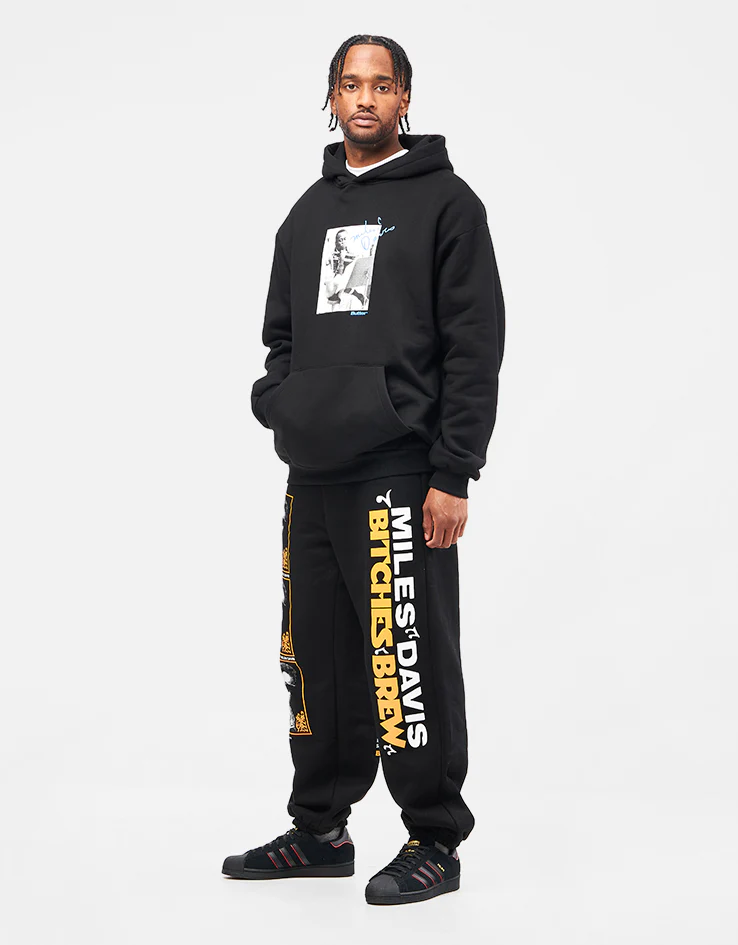 Butter Goods x Miles Davis Bitches Brew Sweatpants - Black - Image 2