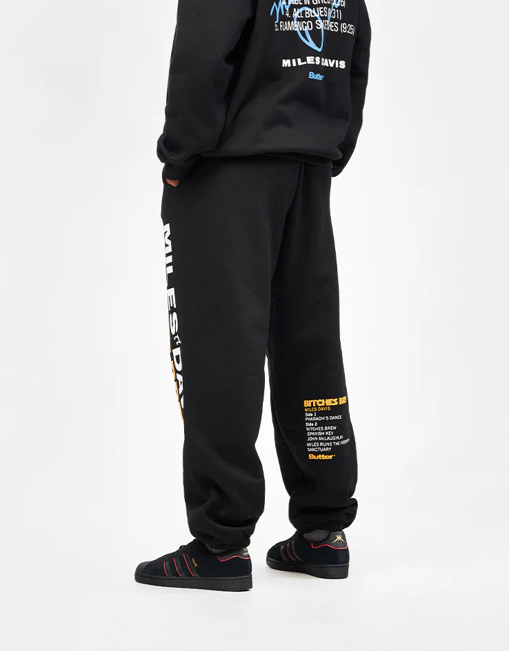 Butter Goods x Miles Davis Bitches Brew Sweatpants - Black - Image 4