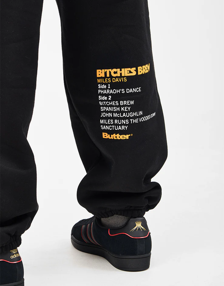 Butter Goods x Miles Davis Bitches Brew Sweatpants - Black - Image 7