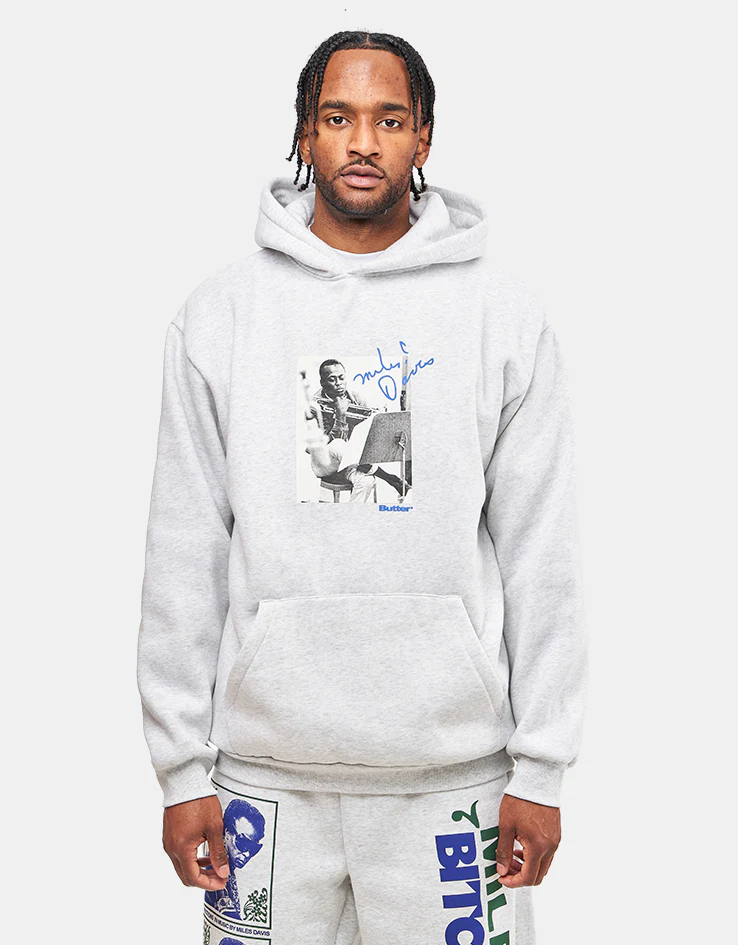 Butter Goods x Miles Davis Kind Of Blue Pullover Hoodie - Ash