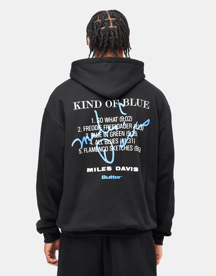 Butter Goods x Miles Davis Kind Of Blue Pullover Hoodie - Black - Image 3