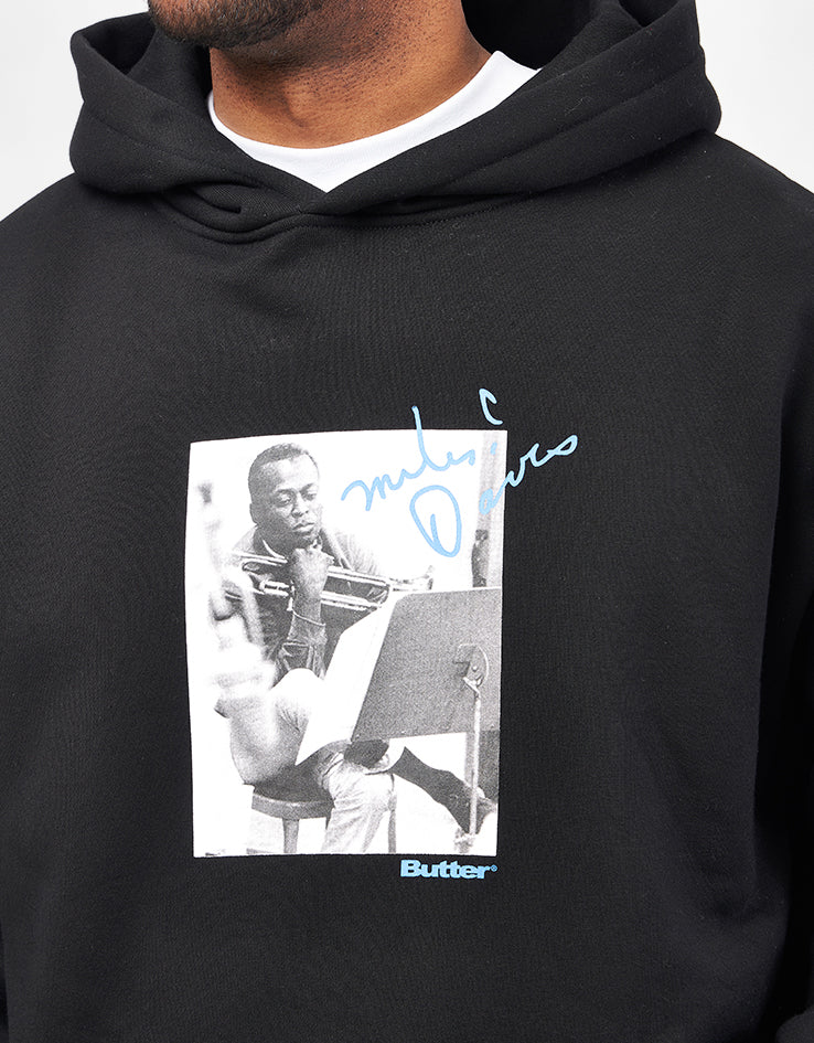 Butter Goods x Miles Davis Kind Of Blue Pullover Hoodie - Black - Image 4
