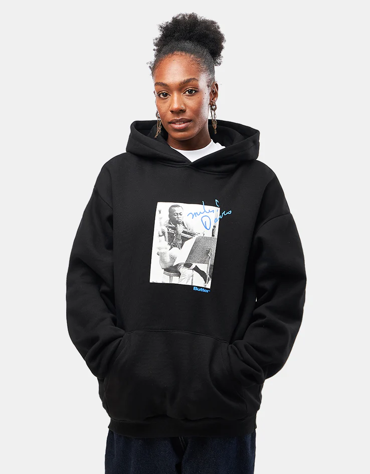 Butter Goods x Miles Davis Kind Of Blue Pullover Hoodie - Black - Image 7