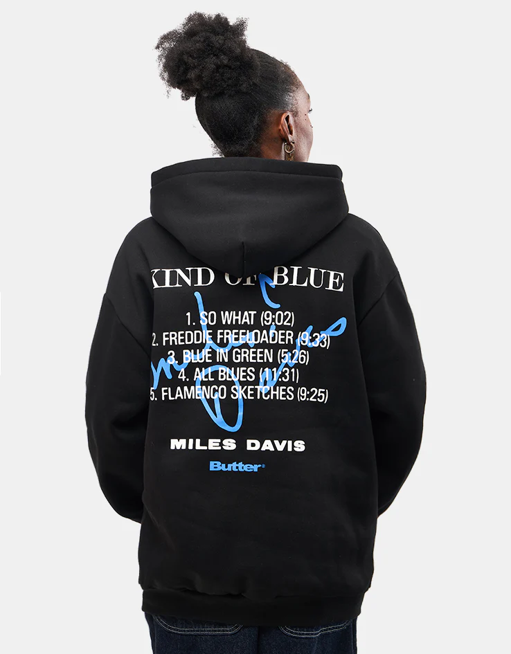 Butter Goods x Miles Davis Kind Of Blue Pullover Hoodie - Black - Image 8