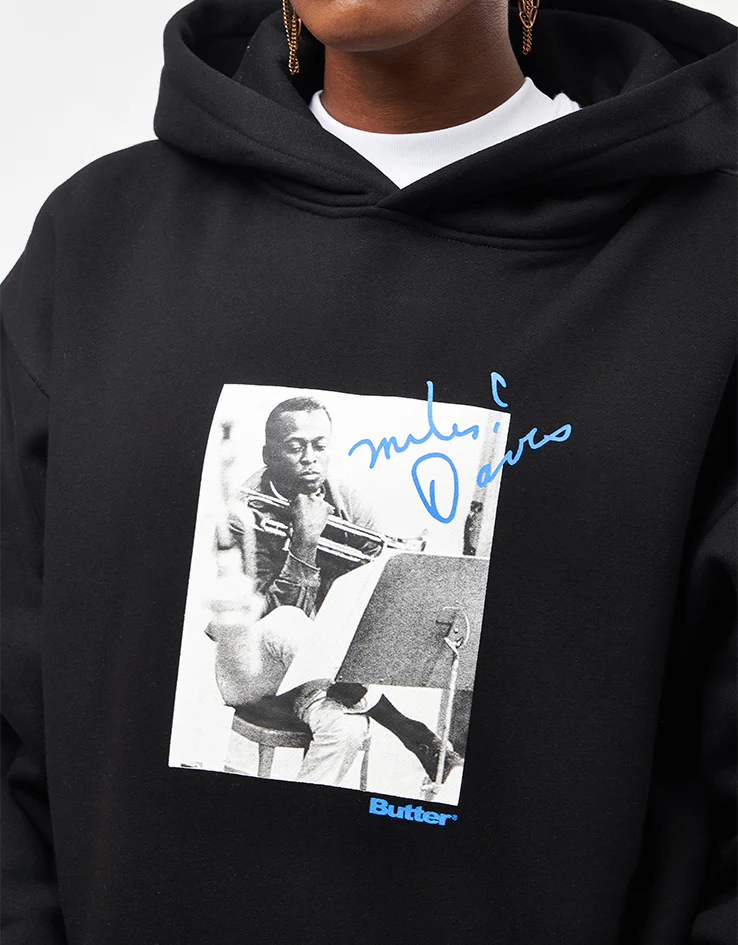 Butter Goods x Miles Davis Kind Of Blue Pullover Hoodie - Black - Image 9