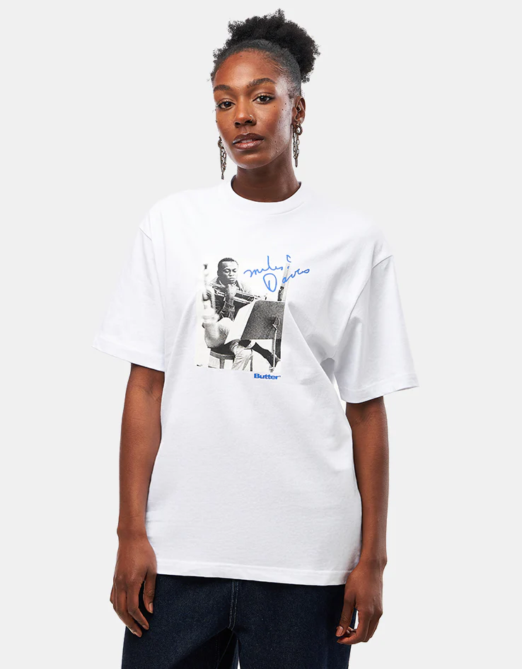 Butter Goods x Miles Davis Kind Of Blue T-Shirt - White - Image 6