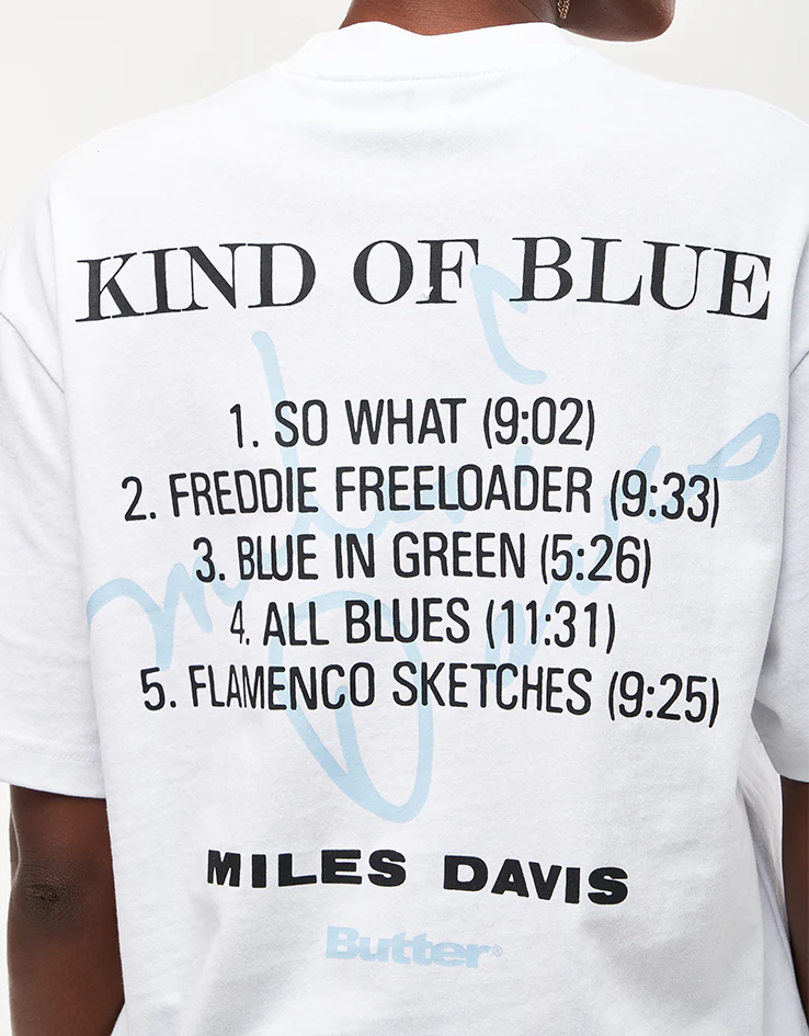 Butter Goods x Miles Davis Kind Of Blue T-Shirt - White - Image 8