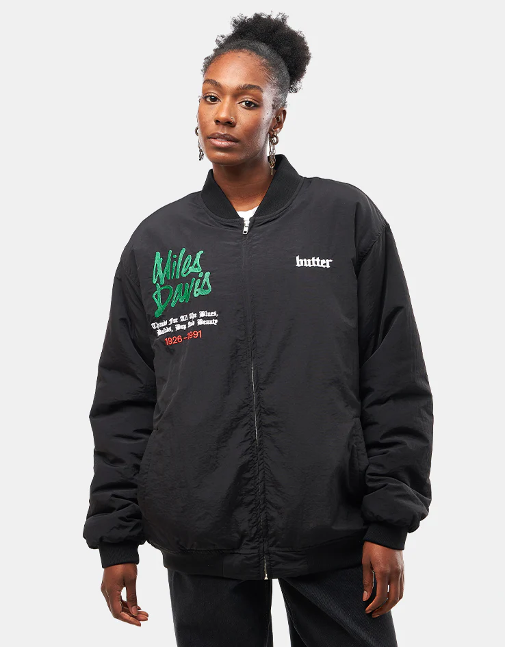 Butter Goods x Miles Davis Miles Bomber Jacket - Black - Image 10