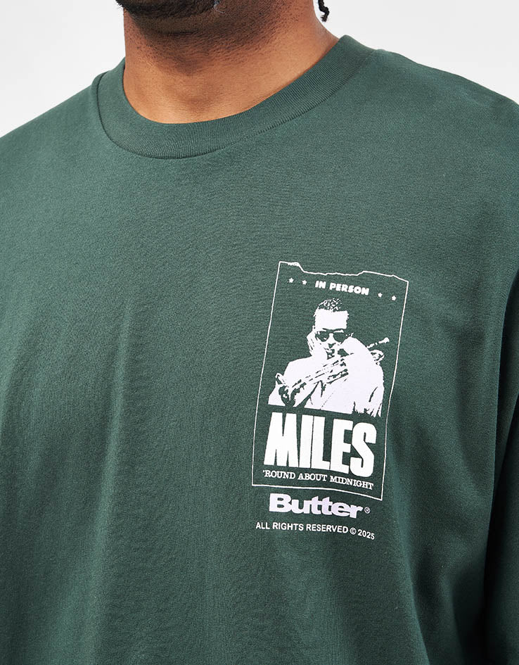 Butter Goods x Miles Davis Round About Midnight T-Shirt - Dark Forest - Image 3