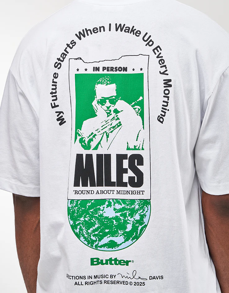 Butter Goods x Miles Davis Round About Midnight T-Shirt - White - Image 3
