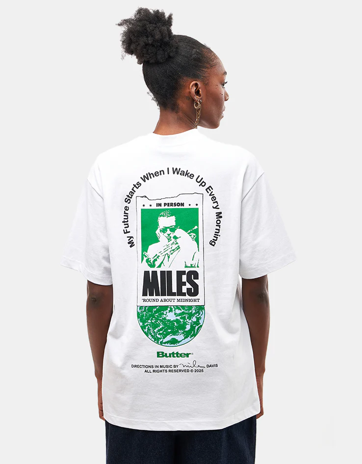 Butter Goods x Miles Davis Round About Midnight T-Shirt - White - Image 5
