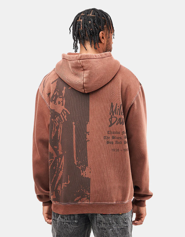 Butter Goods x Miles Davis Thanks Zip-Thru Hoodie - Brown - Image 3