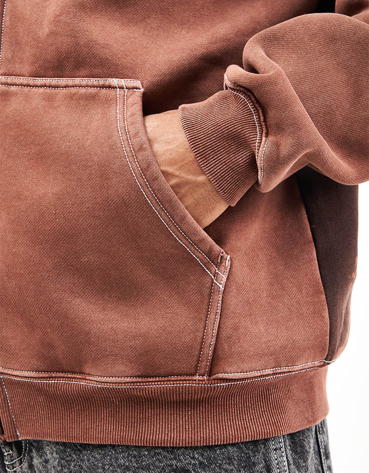 Butter Goods x Miles Davis Thanks Zip-Thru Hoodie - Brown - Image 6