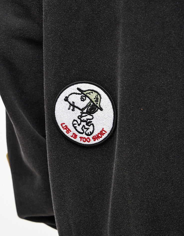 Butter Goods x Peanuts Patches Zip-Thru Hoodie - Washed Black - Image 9