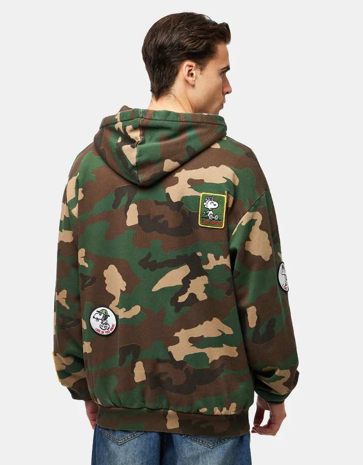 Butter Goods x Peanuts Patches Zip-Thru Hoodie - Washed Camo - Image 2