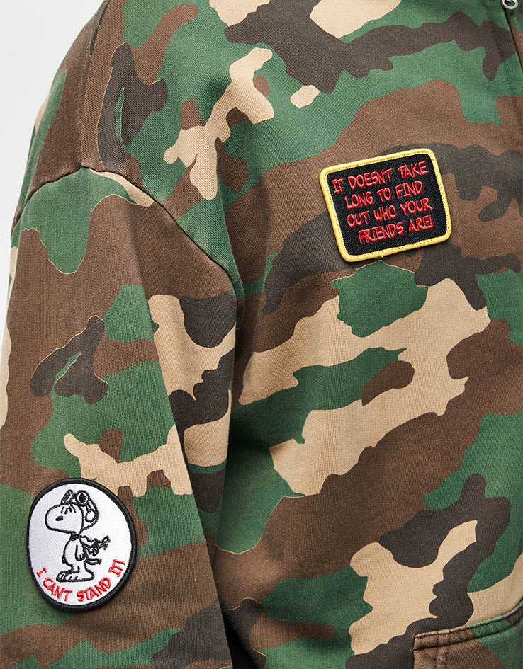 Butter Goods x Peanuts Patches Zip-Thru Hoodie - Washed Camo - Image 6
