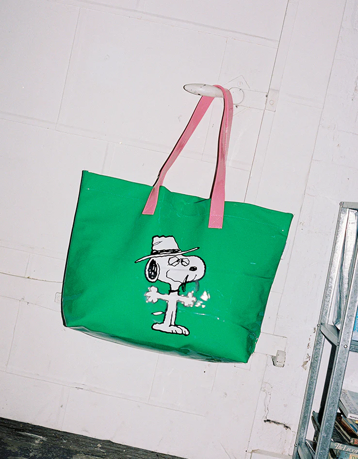 Butter Goods x Peanuts Shopper Tote - Green/Light Pink - Image 2