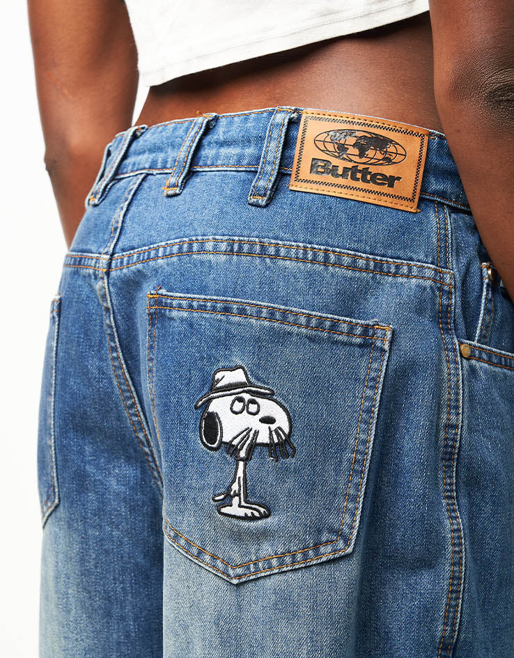 Butter Goods x Peanuts Spike Denim Jeans - Distressed Indigo - Image 11