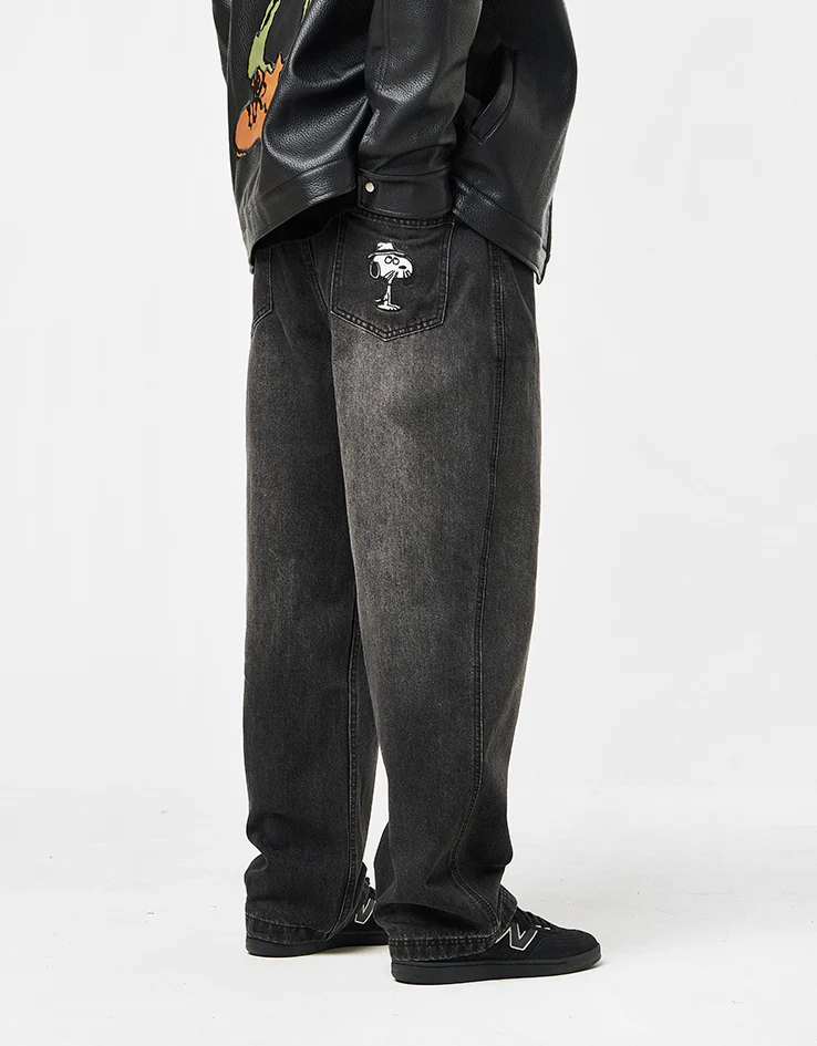 Butter Goods x Peanuts Spike Denim Jeans - Faded Black - Image 3