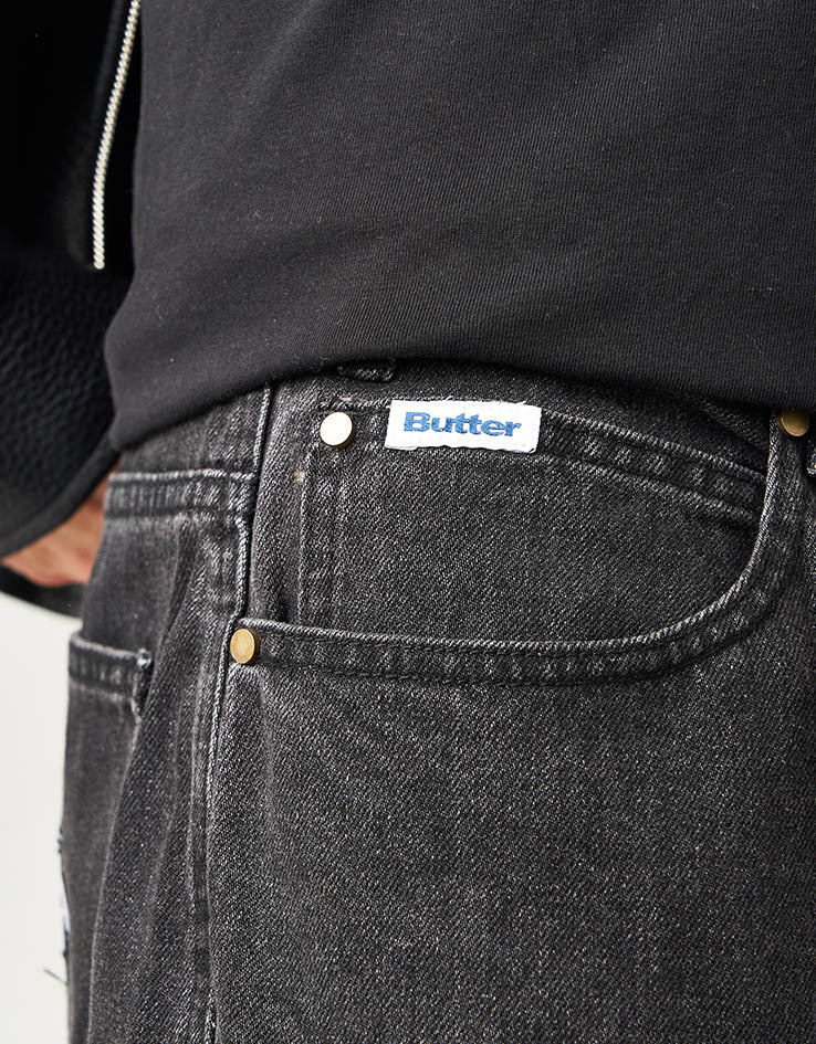 Butter Goods x Peanuts Spike Denim Jeans - Faded Black - Image 5