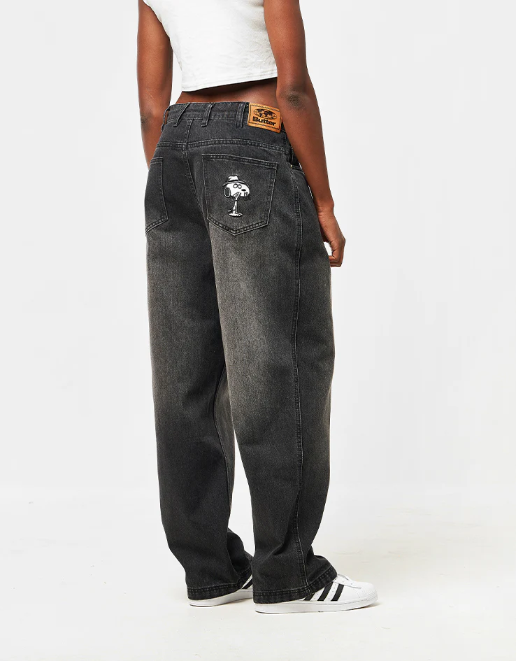 Butter Goods x Peanuts Spike Denim Jeans - Faded Black - Image 9