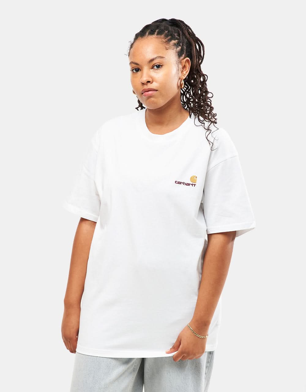 Carhartt WIP S/S American Script T-Shirt - White - Image 4