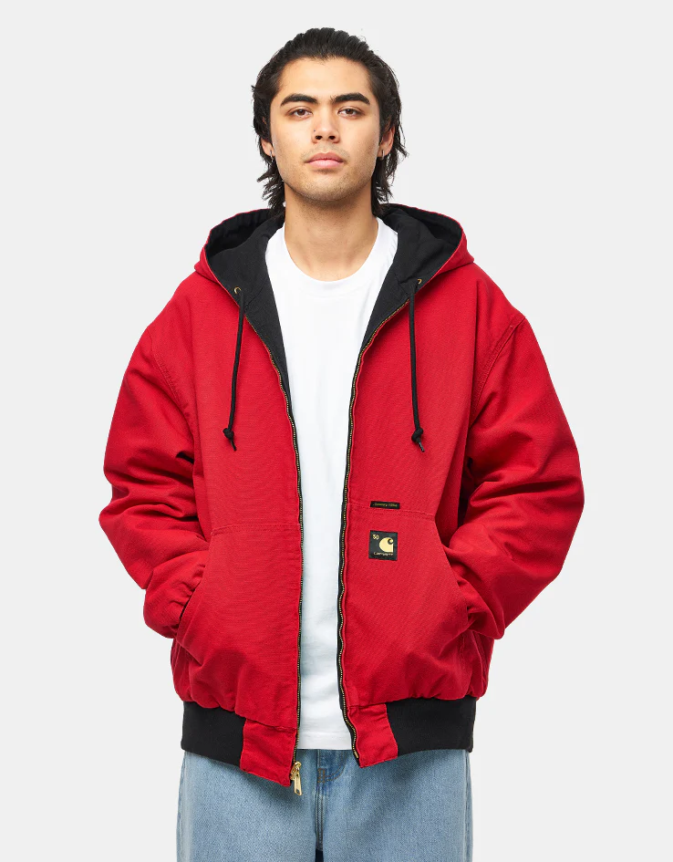Carhartt WIP 50 Years Anniversary Reversible OG Active Jacket Canvas - Black/USA Red (Rinsed) - Image 4