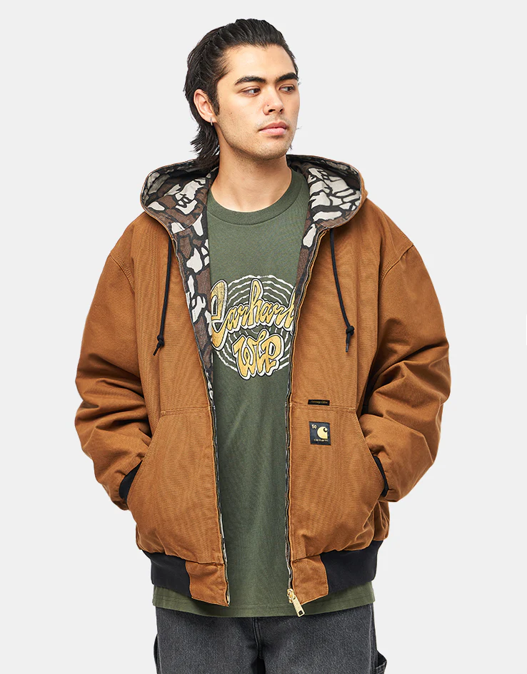 Carhartt WIP 50 Years Anniversary Reversible OG Active Jacket Canvas - Hamilton Brown/Camo Tree Bark (Rinsed) - Image 3