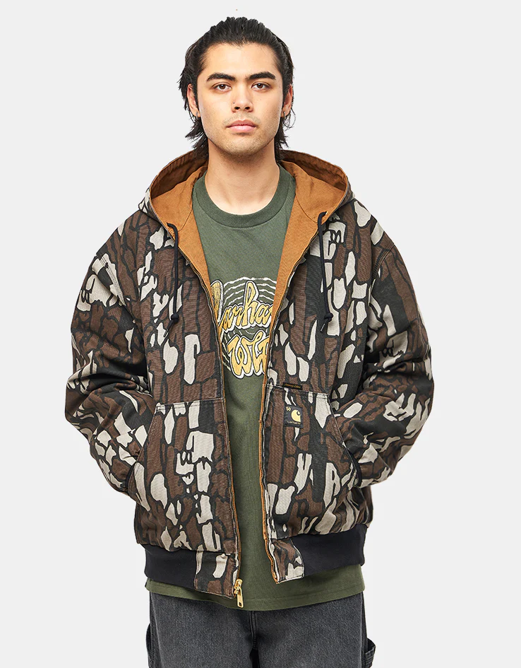 Carhartt WIP 50 Years Anniversary Reversible OG Active Jacket Canvas - Hamilton Brown/Camo Tree Bark (Rinsed) - Image 4