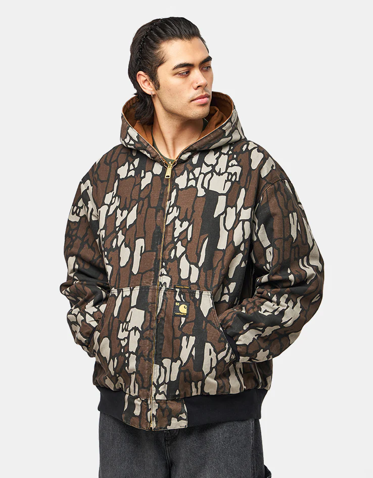 Carhartt WIP 50 Years Anniversary Reversible OG Active Jacket Canvas - Hamilton Brown/Camo Tree Bark (Rinsed) - Image 6