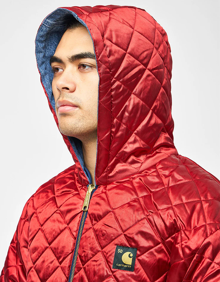 Carhartt WIP 50 Years Anniversary Reversible OG Active Jacket Denim - Blue/USA Red (Stone Bleached) - Image 12